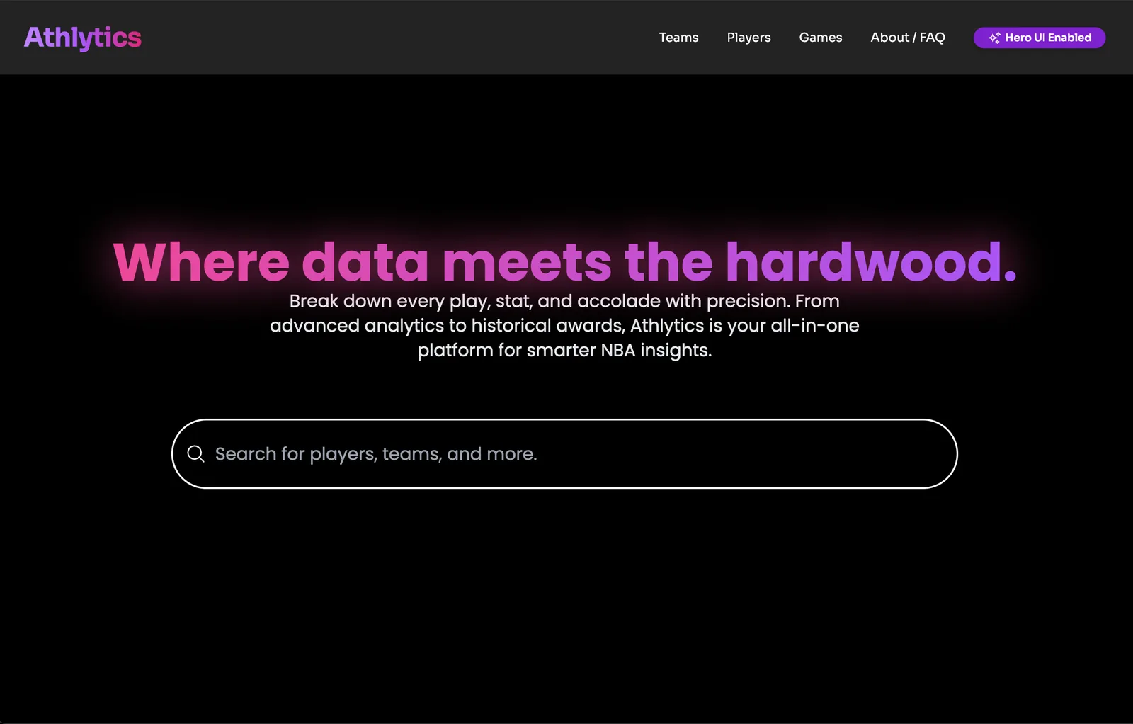 Athlytics interface